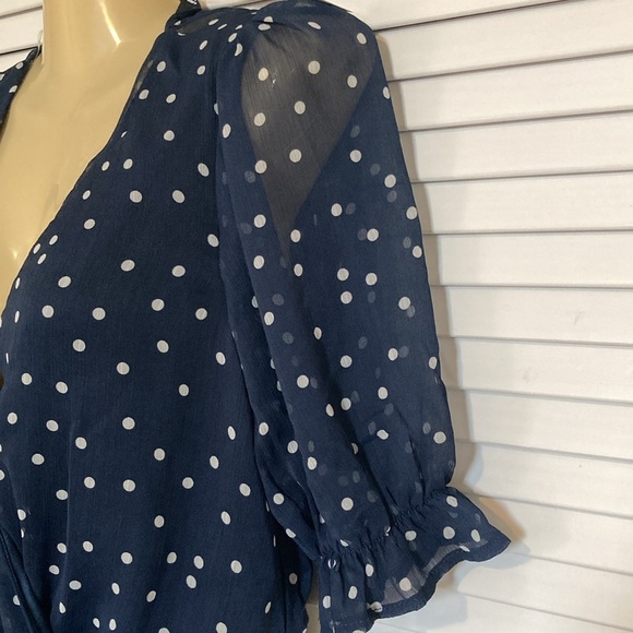 TRIXXI ROMPER WOMEN SIZE M NAVY  POLK DOT NEW - Picture 5 of 16